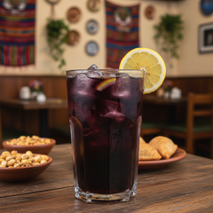 Chicha morada vaso con hielo